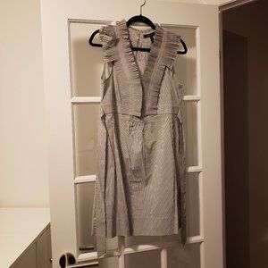 BCBGMaxAzria Striped Sleeveless Dress with Pleat Detailing